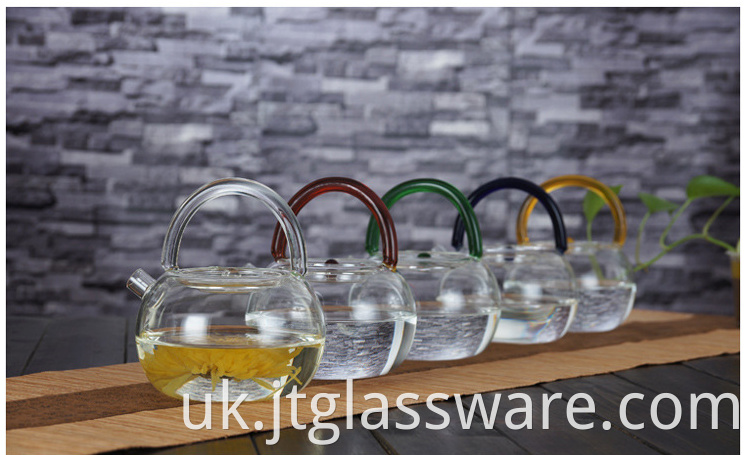 colorful glass water teapot